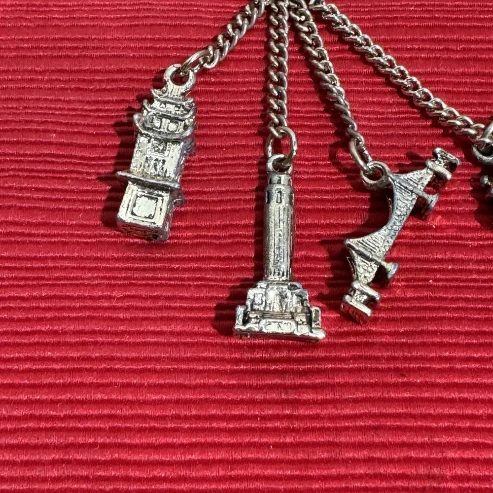 Vintage Souvenir Keychain San Francisco Charms‎ Golden Gate Bridge Coit Tower +